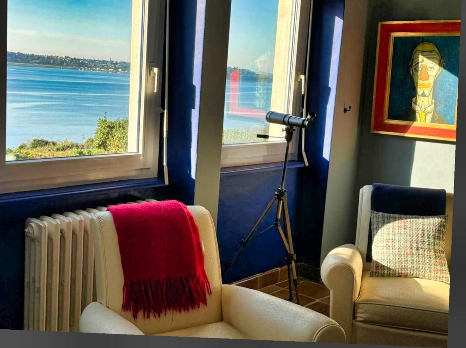 Kermartin - Maison De Famille Avec Vue Sur La Baie De Morlaix Plouézocʼh Esterno foto